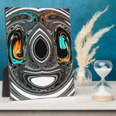 アフリカ民族ドゥードルゼブラテクスチャード芸術プリント フォトプラーク (側面)