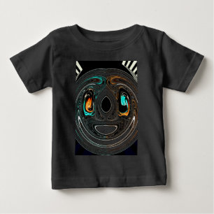 アフリカ民族ドゥードルゼブラテクスチャード芸術プリント ベビーTシャツ