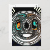 アフリカ民族ドゥードルゼブラテクスチャード芸術プリント ポストカード (正面/裏面)