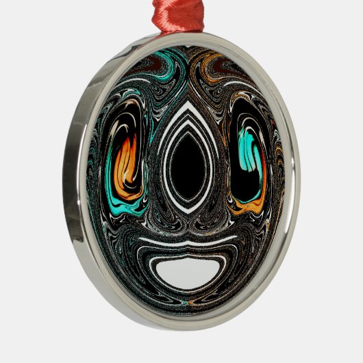 アフリカ民族ドゥードルゼブラテクスチャード芸術プリント メタルオーナメント (右)