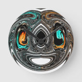 アフリカ民族ドゥードルゼブラテクスチャード芸術プリント ラウンド壁時計 (正面)