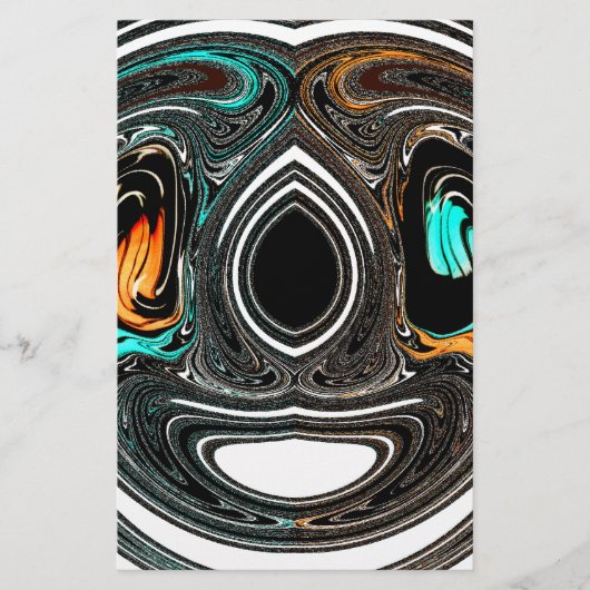 アフリカ民族ドゥードルゼブラテクスチャード芸術プリント 便箋 (正面)