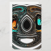 アフリカ民族ドゥードルゼブラテクスチャード芸術プリント 便箋 (正面/裏面)