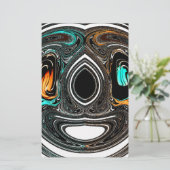 アフリカ民族ドゥードルゼブラテクスチャード芸術プリント 便箋 (スタンド正面)