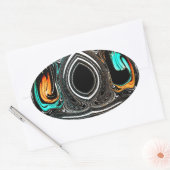 アフリカ民族ドゥードルゼブラテクスチャード芸術プリント 楕円形シール (封筒)