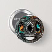 アフリカ民族ドゥードルゼブラテクスチャード芸術プリント 缶バッジ (正面&裏面)