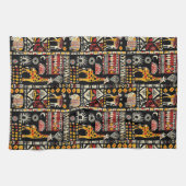 アフリカ民族伝統的オーナメント、部族パター キッチンタオル (横)