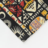 アフリカ民族伝統的オーナメント、部族パター フリースブランケット (角)