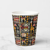 アフリカ民族伝統的オーナメント、部族パター 紙コップ (裏面)