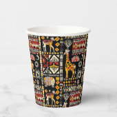 アフリカ民族伝統的オーナメント、部族パター 紙コップ (左)