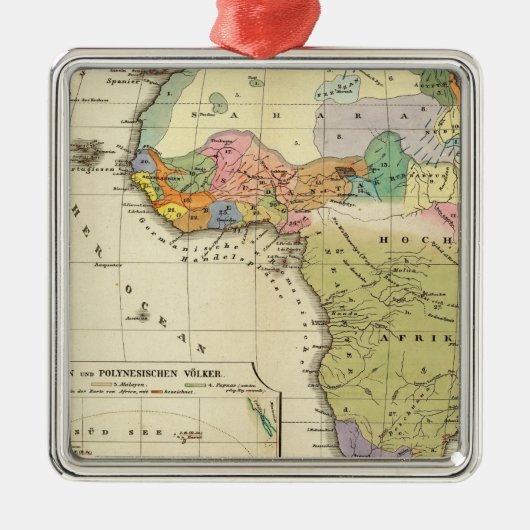 アフリカ民族図 メタルオーナメント (正面)