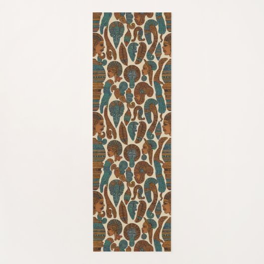 アフリカ民族模様アート ヨガマット (正面)