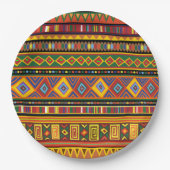 アフリカ民族美術パターン ペーパープレート (正面)