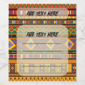 アフリカ民族美術パターン ワインラベル (シングルラベル)