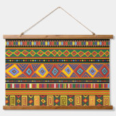アフリカ民族美術パターン 吊り下げ型タペストリー (正面)