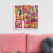 アフリカ民族美術抽象芸術絵画ズキャンバス印刷 キャンバスプリント (インサイチュ (リビング))