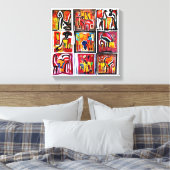 アフリカ民族美術抽象芸術絵画ズキャンバス印刷 キャンバスプリント (インサイチュ (寝室))