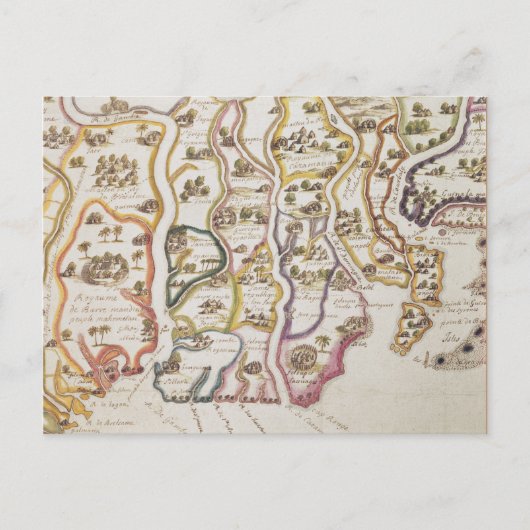 アフリカ沿岸とガンビア川 | 1622 ポストカード (正面)