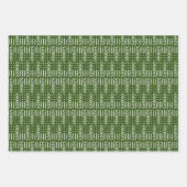 アフリカ泥の布レッドグリーン金ゴールドグリッターセット3 ラッピングペーパーシート (正面2)