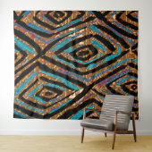 アフリカ泥地モチーフプリント タペストリー (インサイチュ(横))