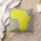 アフリカ灰色と黄色の枕 クッション (ブランケット)