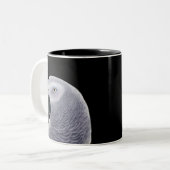 アフリカ灰色のオウムのマグ ツートーンマグカップ (正面左)