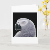 アフリカ灰色のオウムの挨拶状 カード (黄色い花)