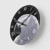 アフリカ灰色のオウムの柱時計 ラウンド壁時計 (傾斜)