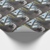 アフリカ灰色のオウムの顔のクローズアップ ラッピングペーパー (角)