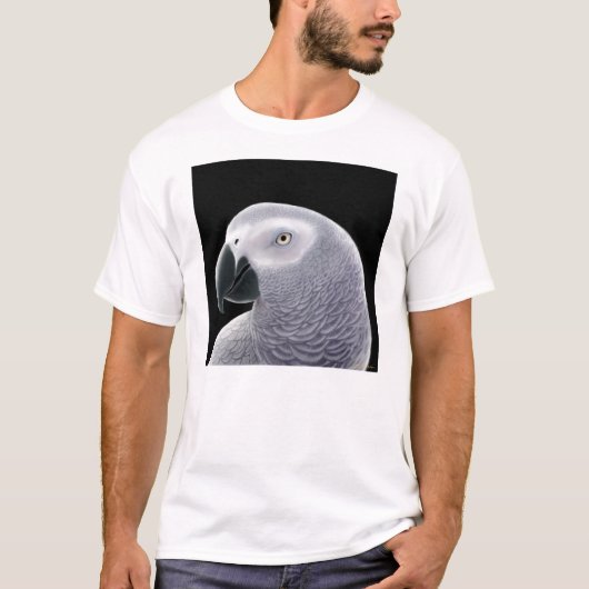 アフリカ灰色のオウムのTシャツ Tシャツ (正面)