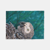 アフリカ灰色のオウム-鳥のフリースブランケット フリースブランケット (正面(横))