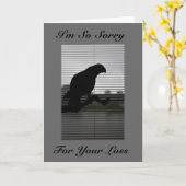 アフリカ灰色のシルエットの悔やみや弔慰の挨拶状 カード (黄色い花)