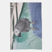 アフリカ灰色のプールを囲んでのパーティ キッチンタオル (縦)