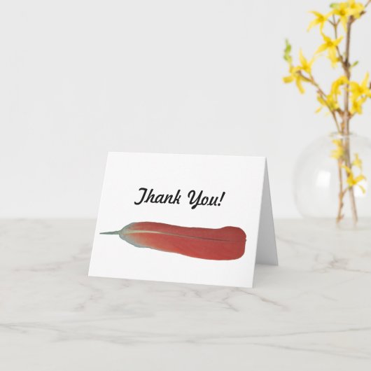 アフリカ灰色の赤い羽はノート感謝していしています カード (黄色い花)