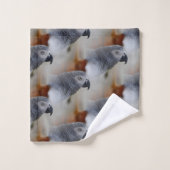 アフリカ灰色パターン バスタオルセット (ウォッシュタオル)