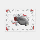 アフリカ灰色毛布 フリースブランケット (正面(横))