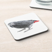 "アフリカ灰色"のデザインの正方形のコースター コースター (左側)