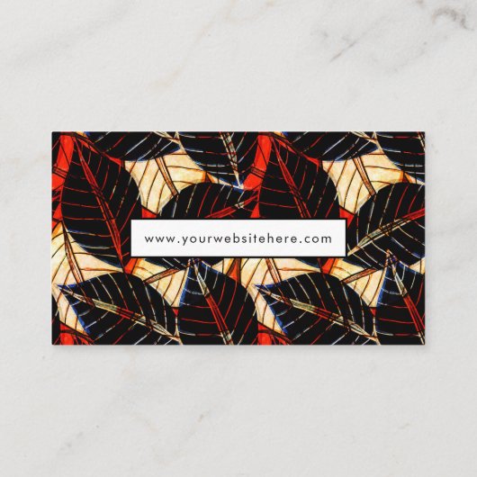 アフリカ熱帯葉産エグゼクティブレッドとブラック 名刺 (裏面)