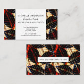 アフリカ熱帯葉産エグゼクティブレッドとブラック 名刺 (正面/裏面)