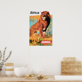 アフリカ獅子観光芸術ヴィンテージ旅行ポスター広告 ポスター (キッチン)