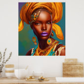 アフリカ王女金ゴールドジュエリーポスター ポスター (キッチン)