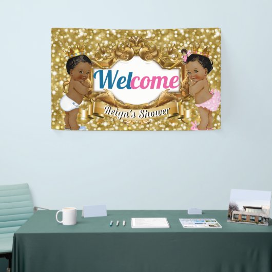 アフリカ王室ののジェンダーリビール金ゴールドグリッター歓迎 横断幕 (トレードショー)