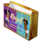 アフリカ王室のジェンダーが紫と青の写真を公開 ラージペーパーバッグ (正面アングル)