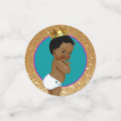 アフリカ王室のジェンダーが紫色を明らかにする|ティール(緑がかった色)と金ゴールド コンフェッティ (スモール正面)