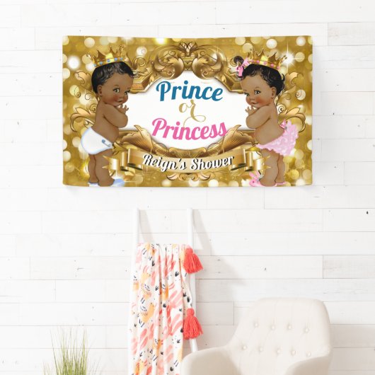 アフリカ王室のジェンダーが金ゴールドグリッターを明らかにする 横断幕 (インサイチュ)