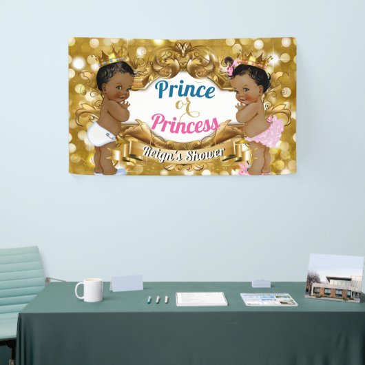アフリカ王室のジェンダーが金ゴールドグリッターを明らかにする 横断幕 (トレードショー)