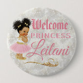 アフリカ王室のプリンセスピンク|金ゴールドファンシー 缶バッジ (正面)