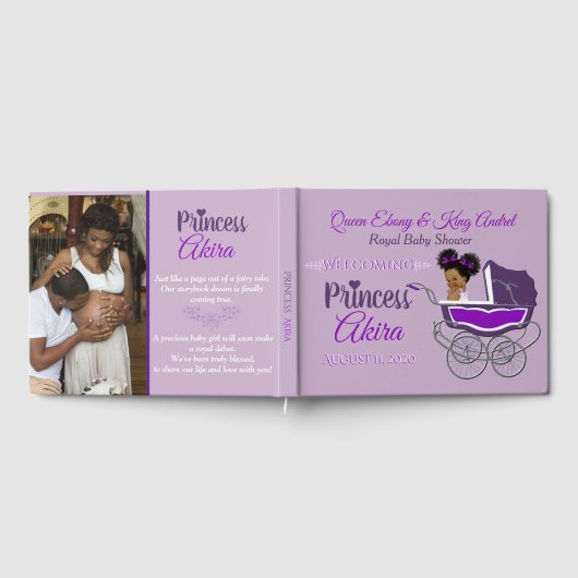 アフリカ王室のプリンセス|紫とラベンダーフォト ゲストブック (全面)