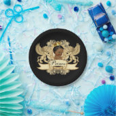 アフリカ王室の·プリンエレガントス·ブラック&金ゴールド ペーパープレート (パーティー)