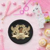 アフリカ王室の·プリンエレガントス·ブラック&金ゴールド ペーパープレート (パーティー)